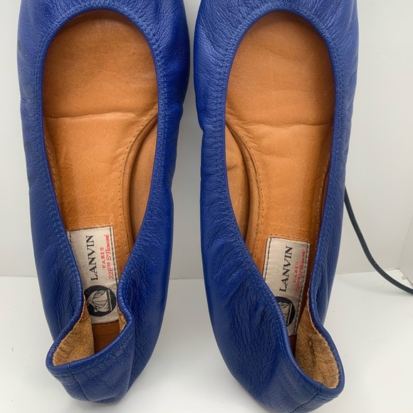 Lanvin Blue Leather Ballerina Flats - Used shoes - Picture 2 of 5